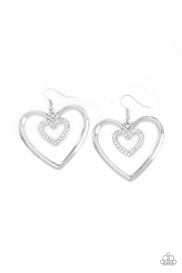 Paparazzi “Heart Candy Couture” White Earrings Paparazzi Jewelry