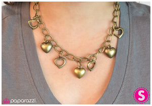 Paparazzi "Piece Of My Heart" Brass Necklace & Earring Set Paparazzi Jewelry