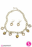 Paparazzi "Piece Of My Heart" Brass Necklace & Earring Set Paparazzi Jewelry