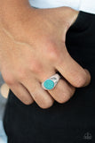 Paparazzi VINTAGE VAULT "Carbon Print" Blue Mens Ring Paparazzi Jewelry