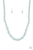 Paparazzi "Pearl Heirloom"  Blue Necklace & Earring Set Paparazzi Jewelry