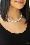Paparazzi "Pearl Heirloom"  Blue Necklace & Earring Set Paparazzi Jewelry