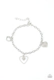 Paparazzi "Hearts and Harps" White Bracelet Paparazzi Jewelry