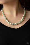Paparazzi "Pearl Heirloom"  Green Necklace & Earring Set Paparazzi Jewelry