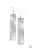 Paparazzi VINTAGE VAULT "Top-Down Shimmer" White Earrings Paparazzi Jewelry