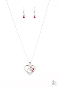 Paparazzi "Cupid Charm" Red Necklace & Earring Set Paparazzi Jewelry