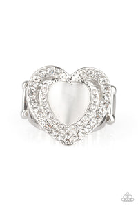 Paparazzi "What The Heart Wants" White Ring Paparazzi Jewelry