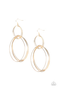 Paparazzi "Getting Into Shape" Gold Double Hoop Earrings Paparazzi Jewelry