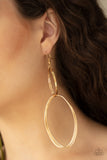 Paparazzi "Getting Into Shape" Gold Double Hoop Earrings Paparazzi Jewelry