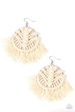 Paparazzi "All About MACRAME" White Earrings Paparazzi Jewelry