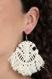 Paparazzi "All About MACRAME" White Earrings Paparazzi Jewelry