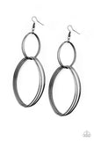 Paparazzi "Getting Into Shape" Black Gunmetal Double Hoop Earrings Paparazzi Jewelry