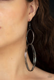 Paparazzi "Getting Into Shape" Black Gunmetal Double Hoop Earrings Paparazzi Jewelry