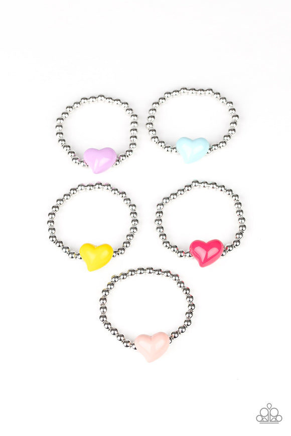 Girl's Starlet Shimmer 190XX Multi Heart Set of 5 Bracelets Paparazzi Jewelry