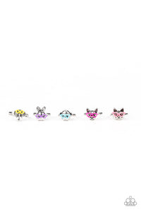 Girl's Starlet Shimmer Funky Animal W/Glasses 233XX Multi Color 5 for $5 Cat Dog Bunny Elephant Monkey Silver Rings Paparazzi Jewelry