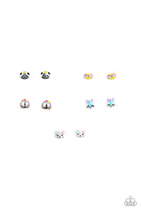 Girl's Starlet Shimmer Funky Animal Multi Color 5 for $5 288XX Panda Cat Fox Porcupine Silver Post Earrings Paparazzi Jewelry