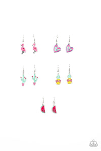 Girl's Starlet Shimmer 259XX Multi Heart Watermelon Cactus Pineapple Flamingo Earrings Paparazzi Jewelry