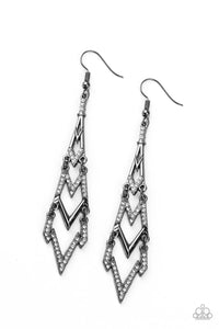 Paparazzi "Electric Shimmer" Black Earrings Paparazzi Jewelry