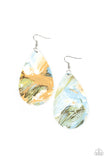 Paparazzi "Mesmerizing Mosaic" Multi 110XX Color Swirl Design Teardrop Leather Earrings Paparazzi Jewelry