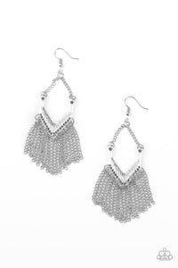 Paparazzi "Unchained Fashion" Silver Earrings Paparazzi Jewelry