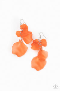 Paparazzi "Fragile Florals" Orange HOT SELLOUT Glass Like Acrylic Earrings Paparazzi Jewelry