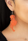 Paparazzi "Fragile Florals" Orange HOT SELLOUT Glass Like Acrylic Earrings Paparazzi Jewelry