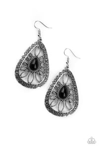 Paparazzi "Floral Frill" Black Earrings Paparazzi Jewelry