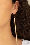 Paparazzi VINTAGE VAULT "Shimmery Streamers" Gold Earrings Paparazzi Jewelry