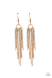 Paparazzi VINTAGE VAULT "Singing in the REIGN" Gold Earrings Paparazzi Jewelry