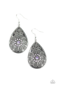 Paparazzi VINTAGE VAULT "Banquet Bling" Purple Earrings Paparazzi Jewelry