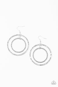 Paparazzi VINTAGE VAULT "Fiercely Focused" Silver Earrings Paparazzi Jewelry