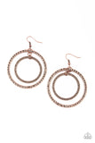 Paparazzi VINTAGE VAULT "Fiercely Focused" Copper Earrings Paparazzi Jewelry