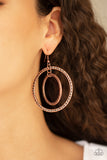 Paparazzi VINTAGE VAULT "Fiercely Focused" Copper Earrings Paparazzi Jewelry