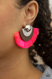 Paparazzi "Fan The FLAMBOYANCE" Pink Post Earrings Paparazzi Jewelry