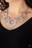 Paparazzi "Mildly Metro" Silver Necklace & Earring Set Paparazzi Jewelry