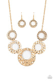 Paparazzi "Mildly Metro"Gold Hammered Disc Necklace & Earring Set Paparazzi Jewelry