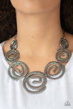 Paparazzi VINTAGE VAULT "Statement Swirl" Black Necklace & Earring Set Paparazzi Jewelry