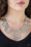 Paparazzi "Statement Swirl" Silver Necklace & Earring Set Paparazzi Jewelry