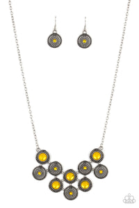 Paparazzi VINTAGE VAULT "Whats Your Star Sign?" Yellow Necklace & Earring Set Paparazzi Jewelry