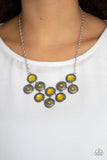 Paparazzi VINTAGE VAULT "Whats Your Star Sign?" Yellow Necklace & Earring Set Paparazzi Jewelry