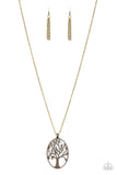 Paparazzi "Well-Rooted" Brass Necklace & Earring Set Paparazzi Jewelry