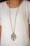 Paparazzi "Well-Rooted" Brass Necklace & Earring Set Paparazzi Jewelry