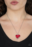 Paparazzi “Heart Flutter” Red Necklace & Earring Set Paparazzi Jewelry