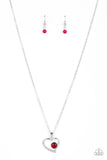 Paparazzi "Heart Full of Love" Red Necklace & Earring Set Paparazzi Jewelry