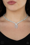 Paparazzi "Ante Up" White Choker Necklace & Earring Set Paparazzi Jewelry