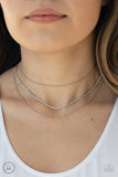 Paparazzi "Battle of the Glitz" White Choker Necklace & Earring Set Paparazzi Jewelry