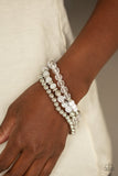 Paparazzi VINTAGE VAULT "Sugary Shimmer” White Bracelet Paparazzi Jewelry