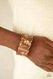 Paparazzi "Retro Ruffle" Brown Bracelet Paparazzi Jewelry