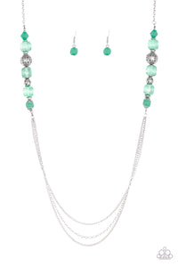 Paparazzi VINTAGE VAULT "Native New Yorker" Green Necklace & Earring Set Paparazzi Jewelry