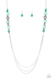 Paparazzi VINTAGE VAULT "Native New Yorker" Green Necklace & Earring Set Paparazzi Jewelry